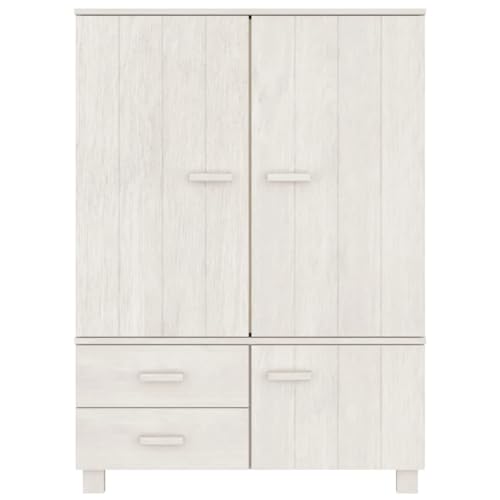 Solid Pinewood Wardrobe Dark Gray R367017