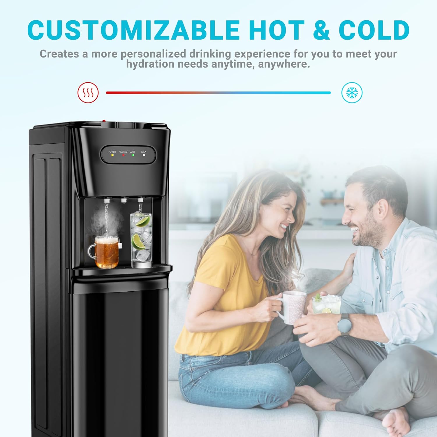 Bottom Loading Water Cooler Dispenser Hot Cold Room Temp for 3 or 5 Gallon Bottles G97803