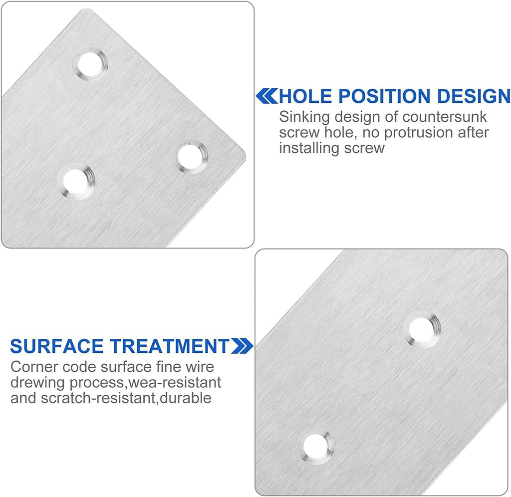22 Pcs Stainless Steel Flat Mending Plate, 2x4 Inch Metal Brackets Q7961