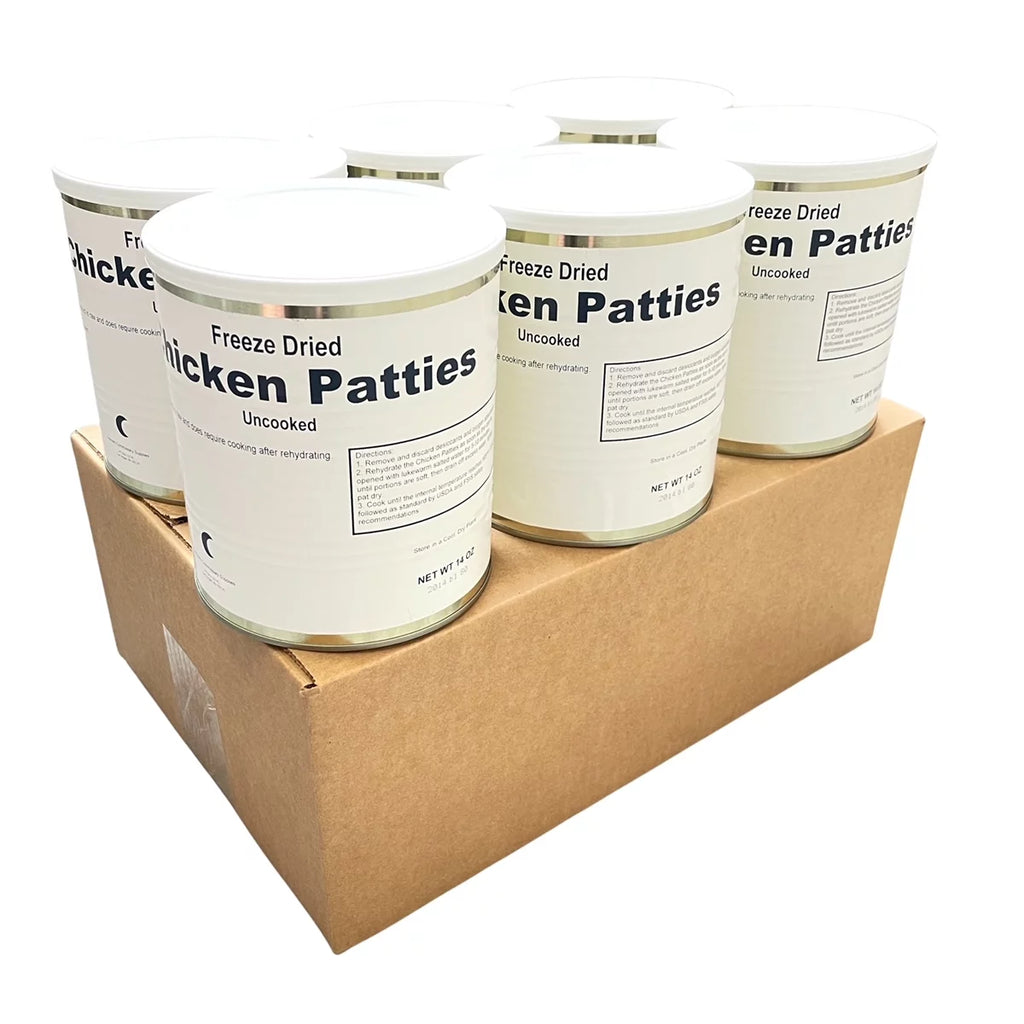 6 Cans Uncooked Freeze Dried Chicken Patties S5974