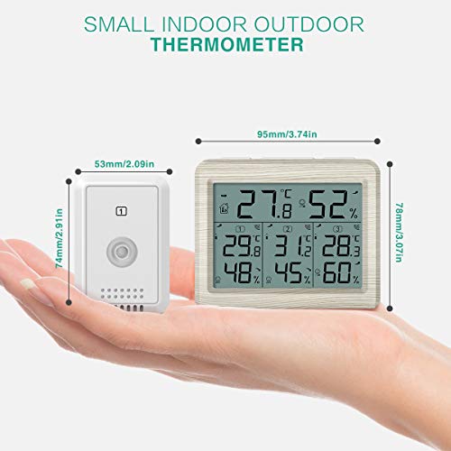White Wireless Digital Hygrometer Thermometer with 3 Sensors F7862