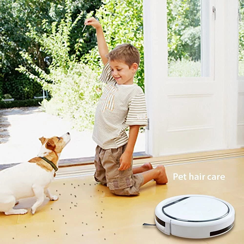 Pearl White Robot Vacuum Cleaner with Tangle-free Suction U222