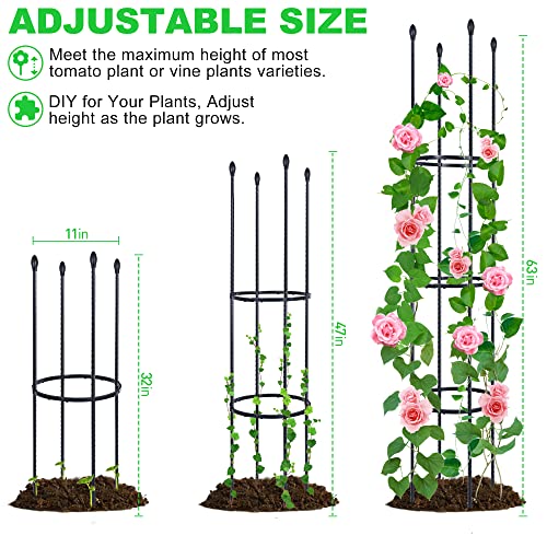 60" Tall Tomato Cage Plant Support with Plant Clips P4738