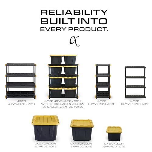 Black 5-Tier Heavy Duty Plastic Storage Shelving Unit I6005