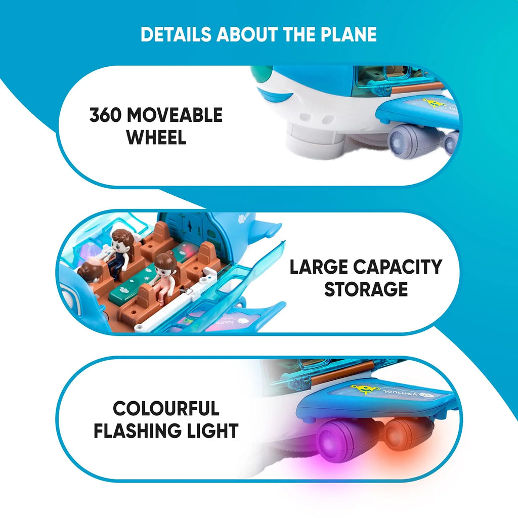 Bump and Go Action Toddler Toy Plane with LED Lights and Sounds A41307