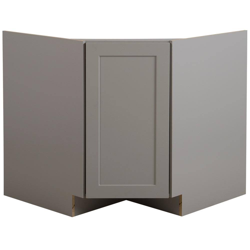Gray Shaker Corner Sink Base Cabinet (36 in. x 34.5 in. x 24.5 in.) M914
