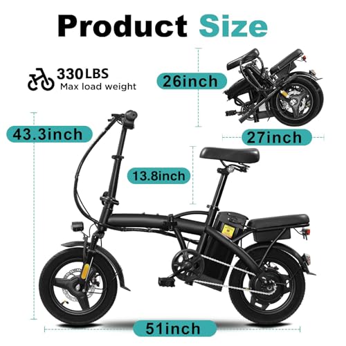 14" Foldable Electric Bike with 560W Motor and 48V Battery H57982