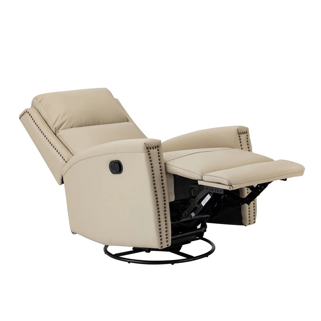 Genuine Leather Swivel Rocker Recliner Set of 2, Beige N945941