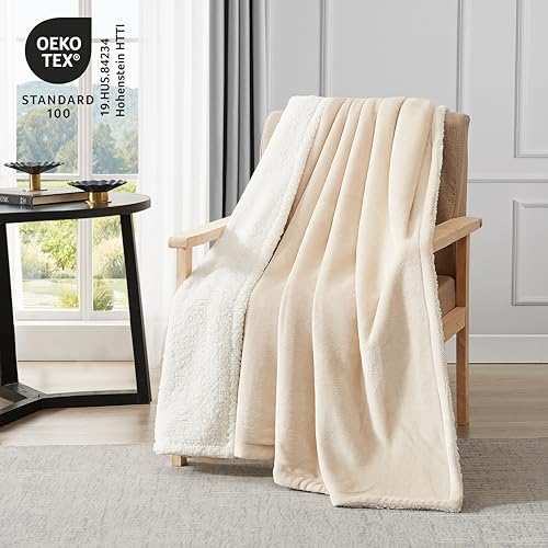 King Brown Plush Reversible Bed Blanket I8789