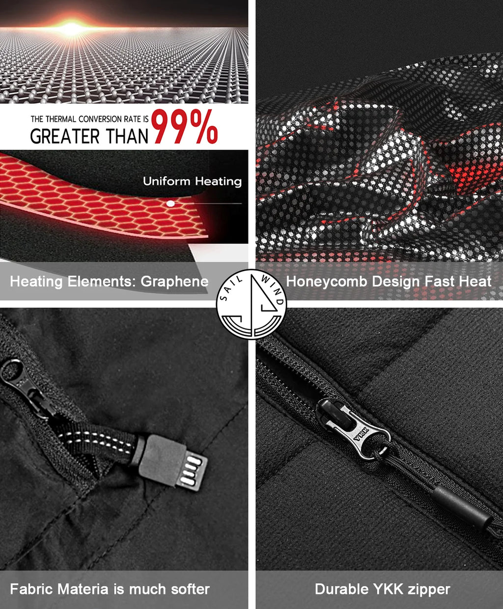 Lightweight Heated Vest with Removable Hood N595599
