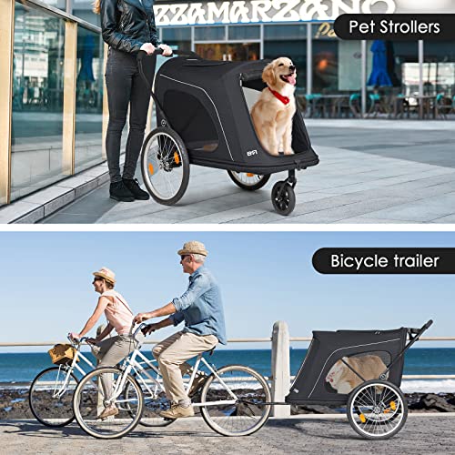 Extra Large Foldable Pet Stroller, Black P625