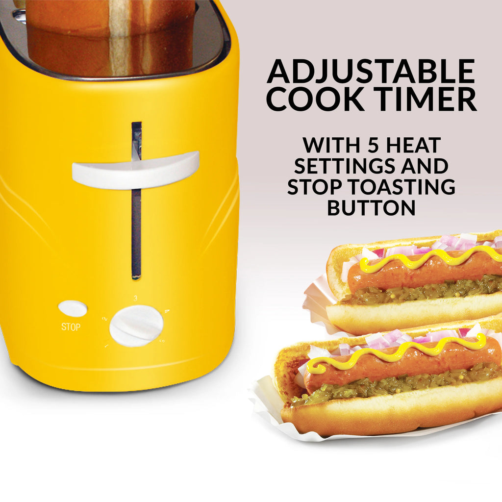 2 Slot Hot Dog and Bun Toaster with Mini Tongs G9742