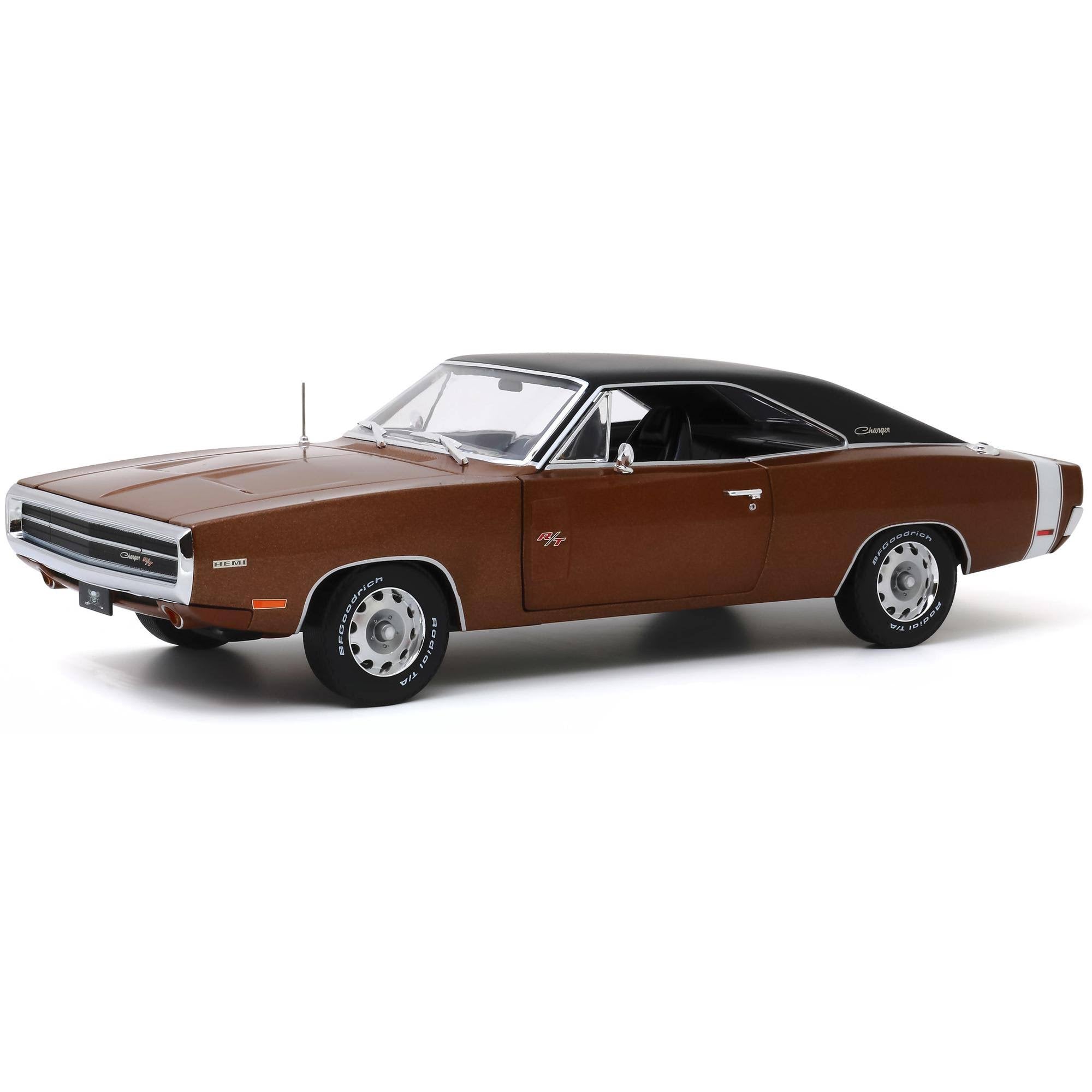 1970 Dodge Charger R/T Dark Burnt Orange Metallic with Black Top 1/18 Diecast Model Car Z601