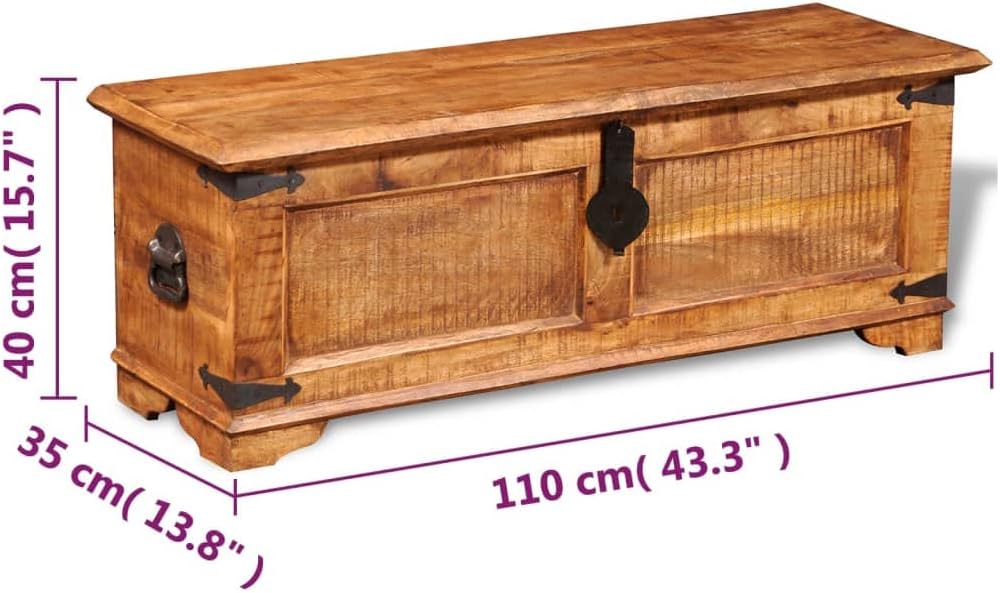 Solid Wood Storage Chest 43.3" x 13.8" x 15.7" F467274