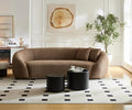 Cream Curved 3-Seater Boucle Sofa K407