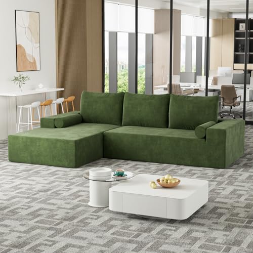 Beige White L-Shape Modular Sectional Sofa T596