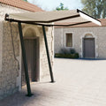 Manual Retractable Awning with Posts Outdoor Canopy Sunshade Shelter Cream 118.1 x 98.4 Inches L56507