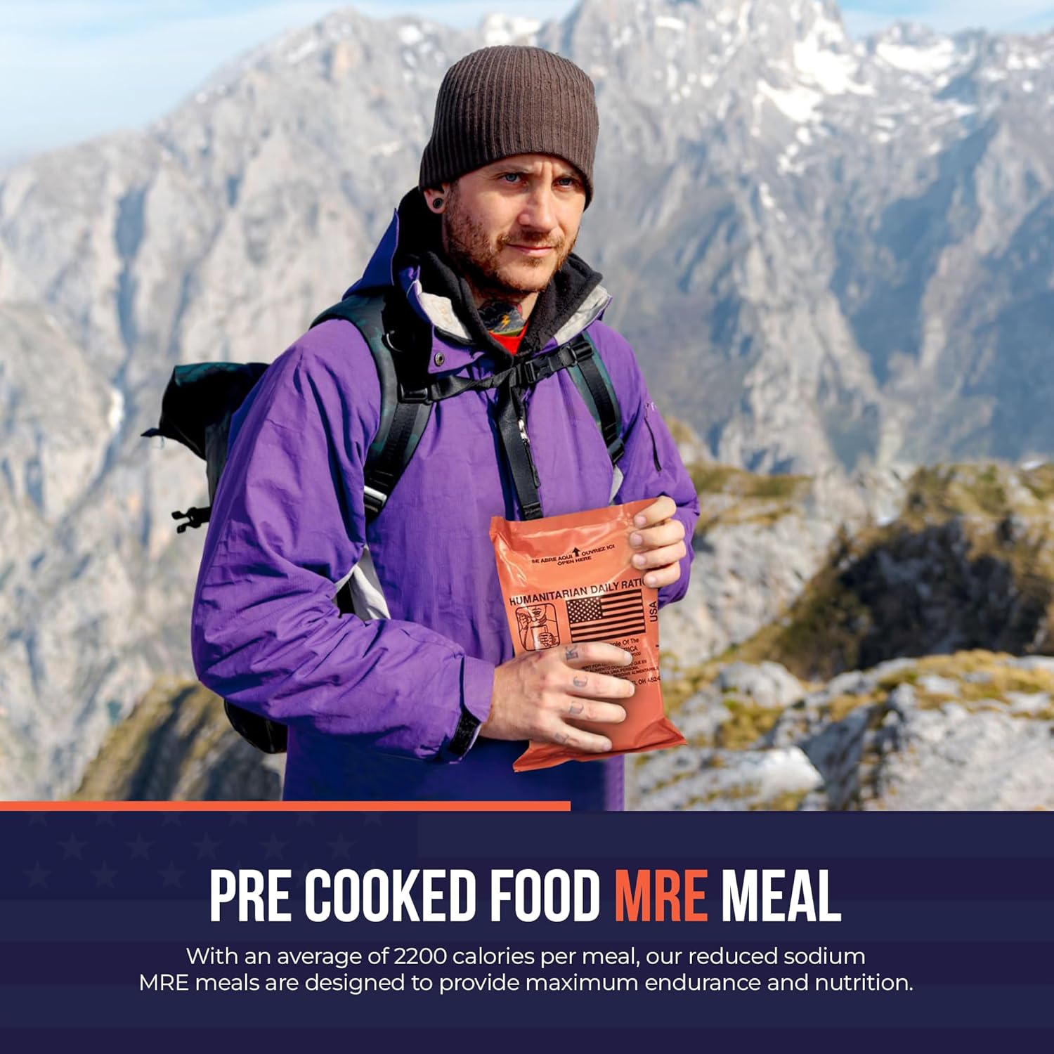 MRE 1 case of 10 pack/ 20 Humanitarian Meals Ready to Eat R795245