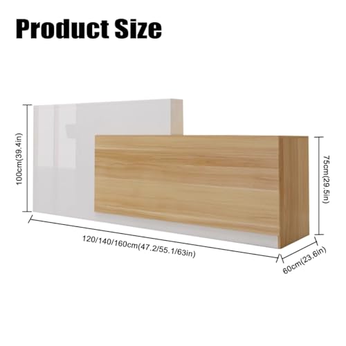 Wood Grain L-shaped Reception Desk with Lockable Drawer Z8570