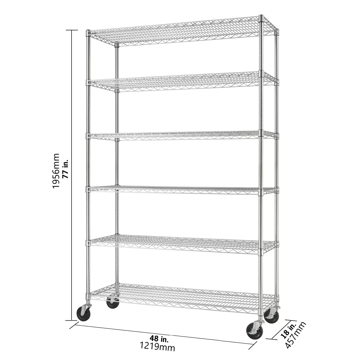 6-Tier Wire Shelving Rack, 48"x18"x72" E806757