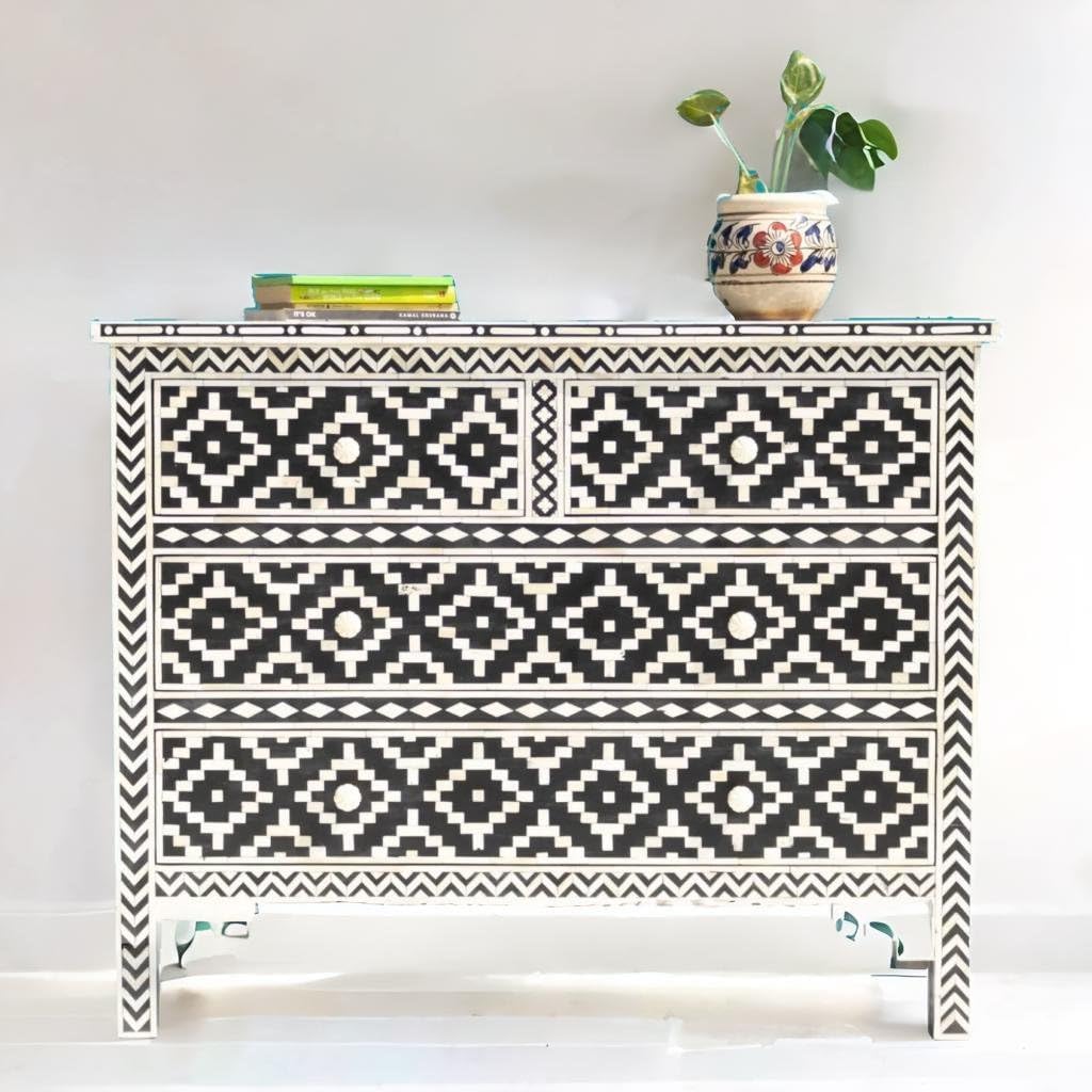 Bone Inlay Floral Dresser F91909