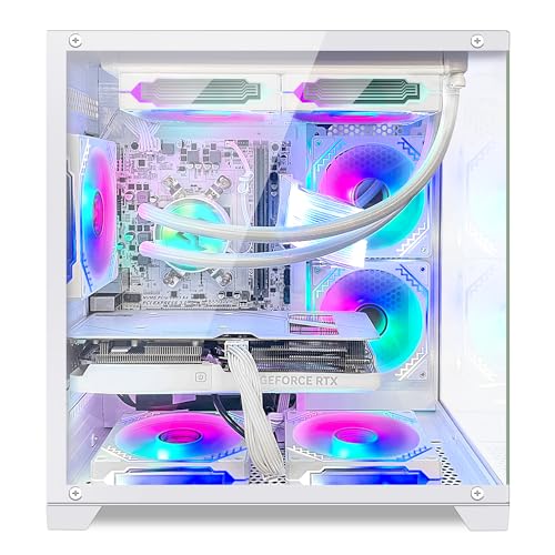 White AMD Ryzen 7 5700X RTX 4070 Super 12G 32GB DDR4 RAM 1TB M.2 PCIE SSD 1TB SATA SSD Windows 11 Pro 64-bit Desktop Computer B2871