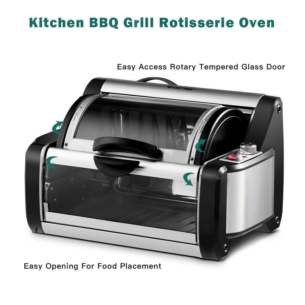 Horizontal Rotating Kebob Skewer Roaster Oven Grill J577