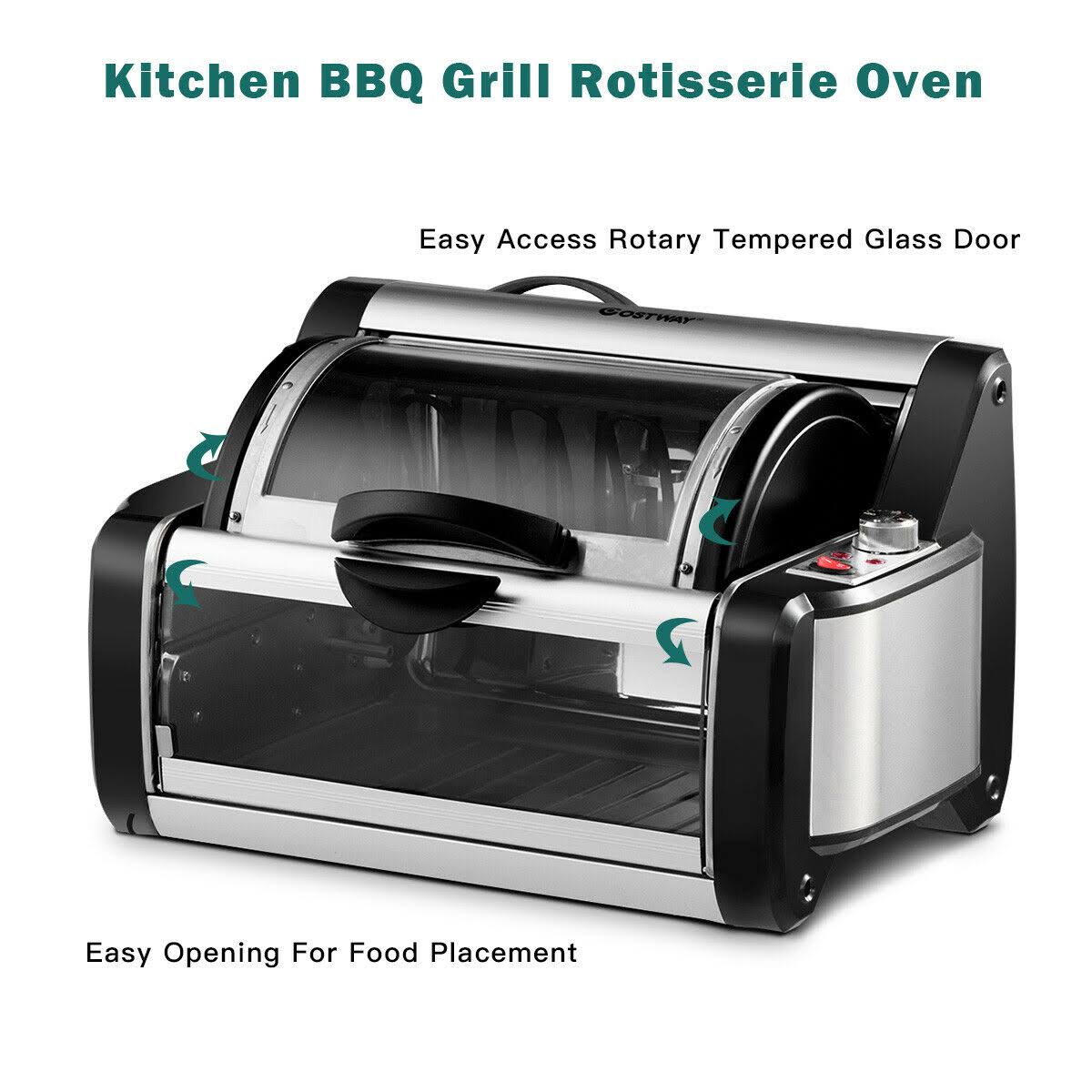 Horizontal Rotating Kebob Skewer Roaster Oven Grill J577