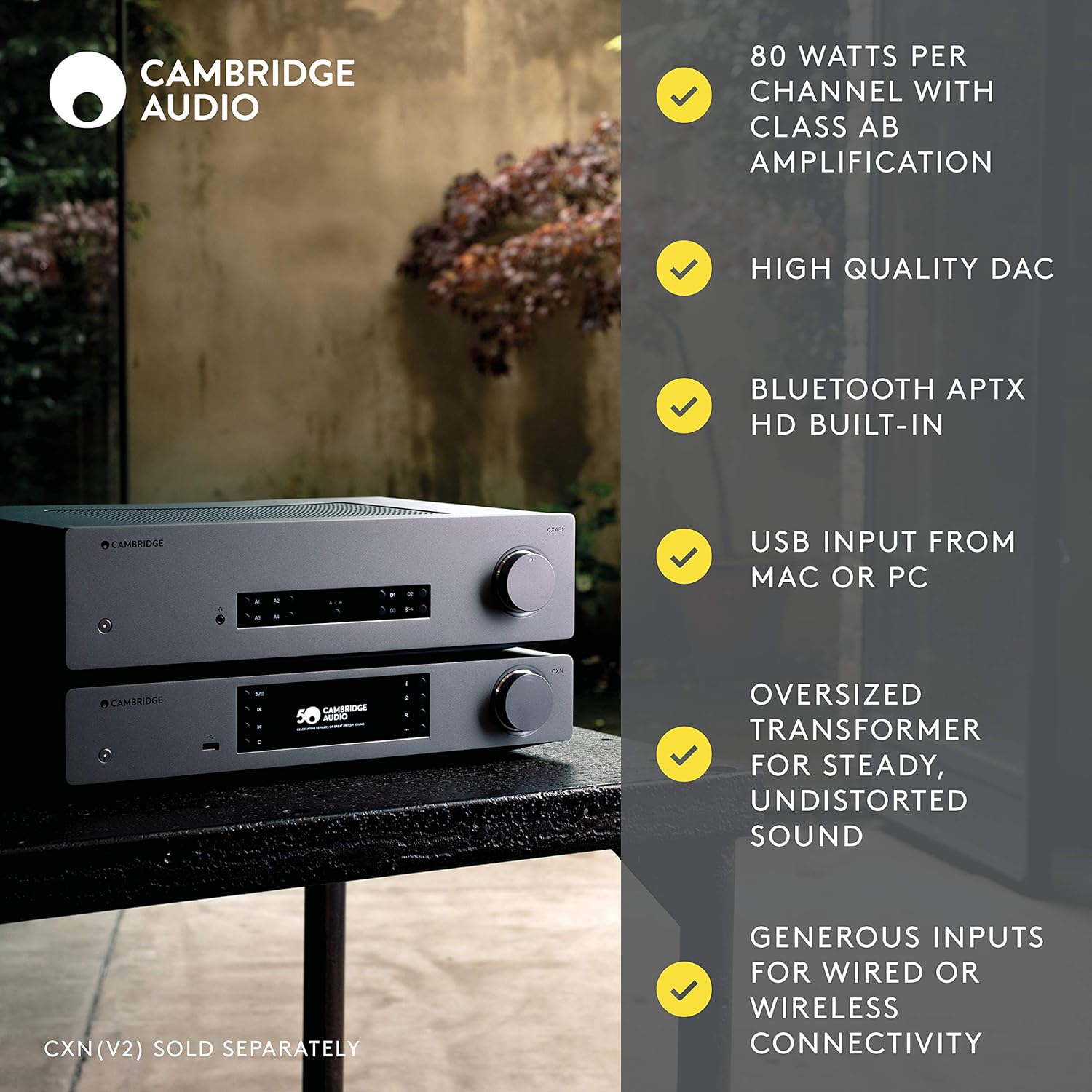 Stereo Two-Channel Amplifier with Bluetooth and Built-in DAC Q5102
