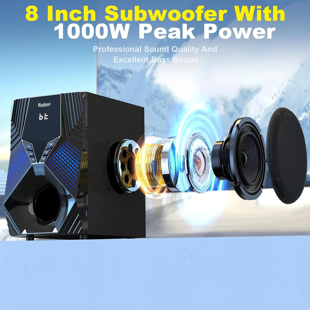 1000 Watts 5.1/2.1 Stereo Surround Sound System with 8-Inch Subwoofer K48778
