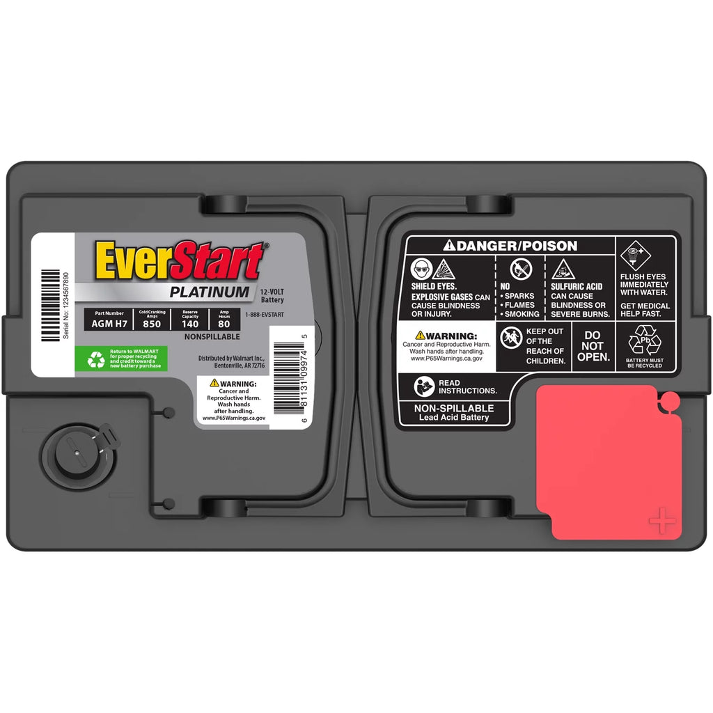 AGM Automotive Battery, Group Size H7 / LN4 / 94R 12 Volt, 800 CCA 140 RC B810565