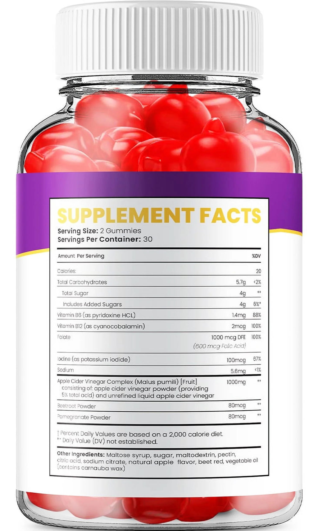 5 Pack Keto ACV Gummies Apple Cider Vinegar Dietary Supplement B12 Beet Root Juice 300 Gummies R3112
