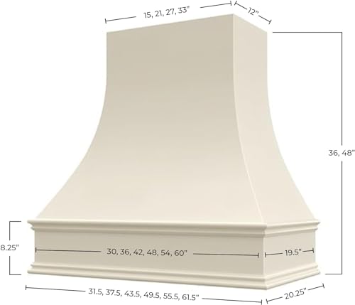 Black Curved Front Wood Range Hood Cover L878