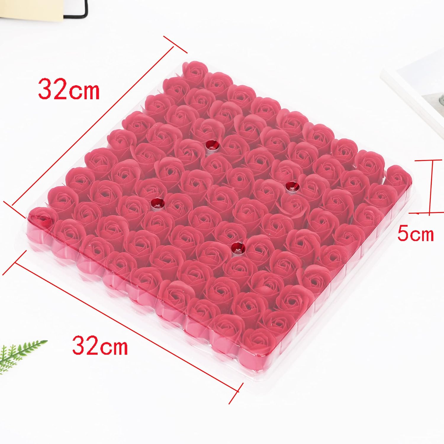 81Pcs Red Scented Bath Soap Rose Flower I2763