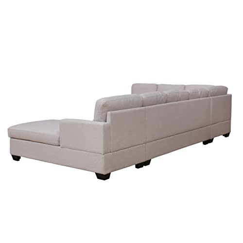 Beige U-Shape Sectional Sofa B6711