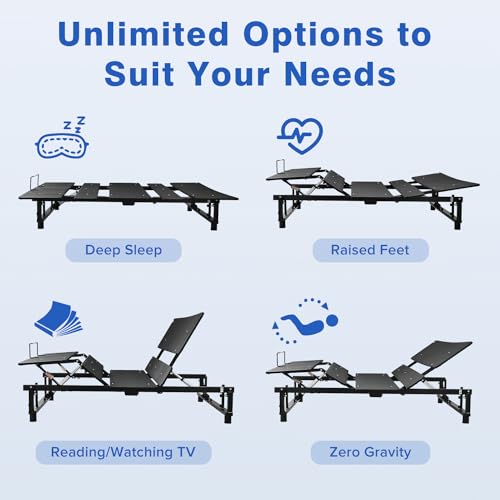Queen Size Black Electric Adjustable Bed Frame X2219