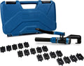 Hydraulic Electrical Cable Crimper Kit with 18 Die Sets 12 AWG - 00 (2/0) 5 US TON K939219
