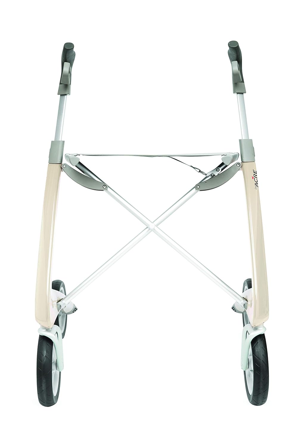 Wide Track Oyster White Rollator Walker with Organizer Bag L679