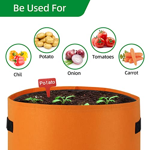 6-Pack 10 Gallon Nonwoven Fabric Grow Bags with Flap and Handles W267114