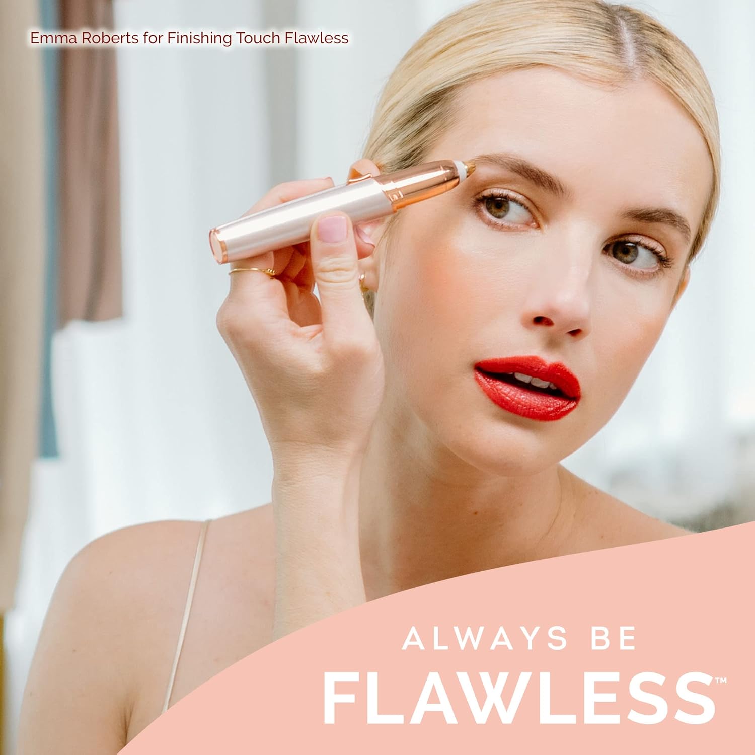 White Electric Eyebrow Hair Remover Razor with LED Light J8887