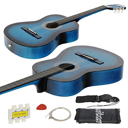 Natural Acoustic Guitar With Guitar Case, Strap, Tuner and Pick D575