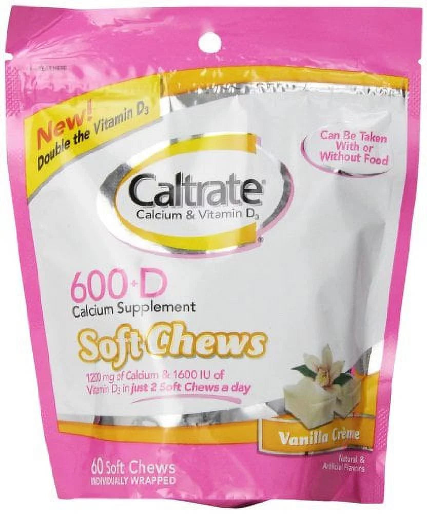 5 Pack Calcium Vitamin D Soft Chews Vanilla Creme 60 Each S618
