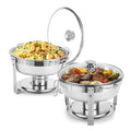 2 Pack Gold 5 Qt Chafing Dish Buffet Set with Glass Lid J529939