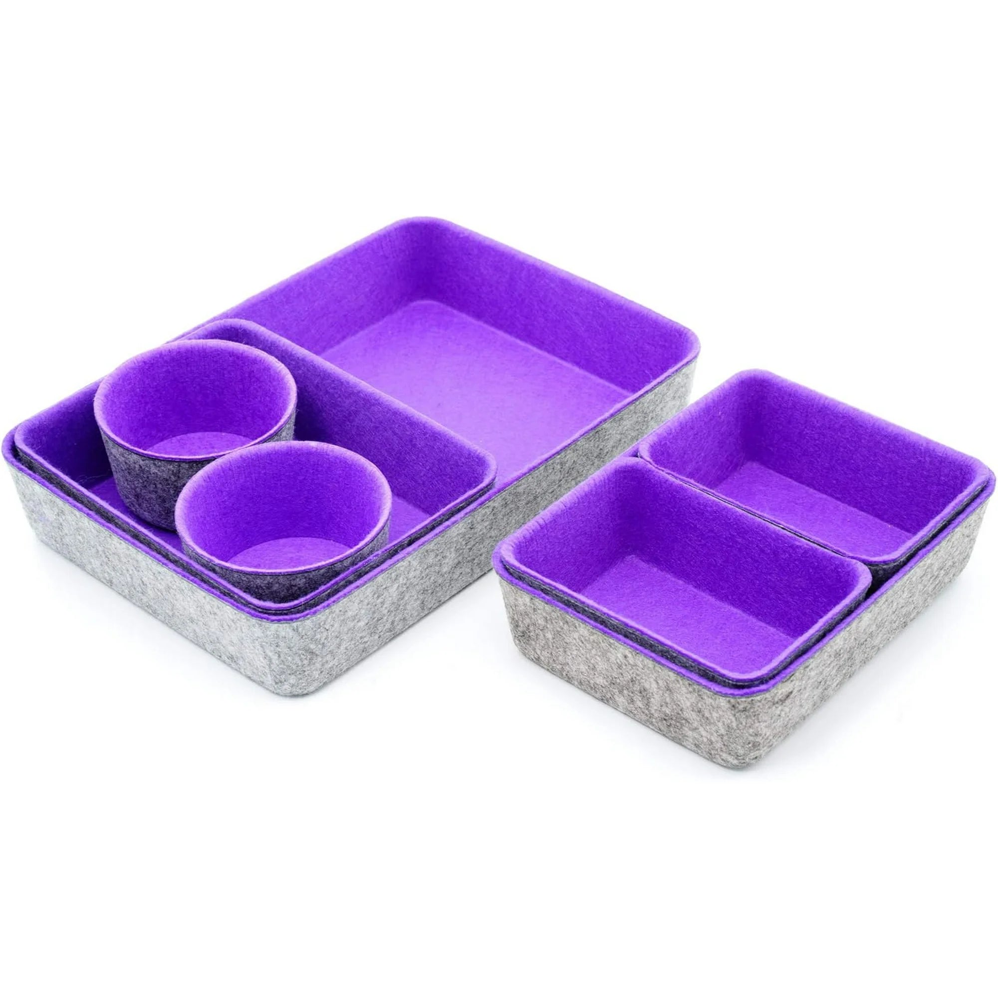 Maroon 7-Piece Felt Drawer Organizer Set B74197