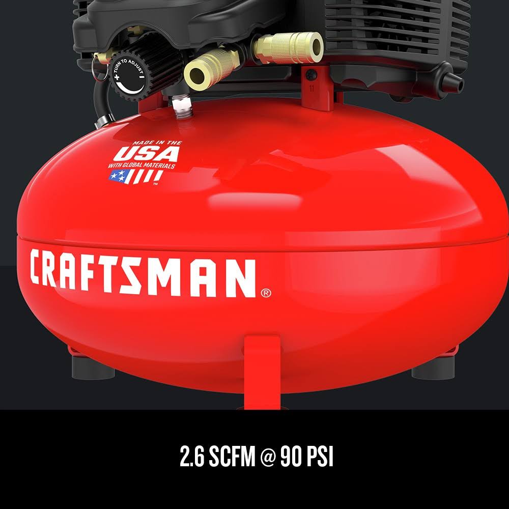 0.8 HP 6 Gallon Oil-Free Pancake Air Compressor N918