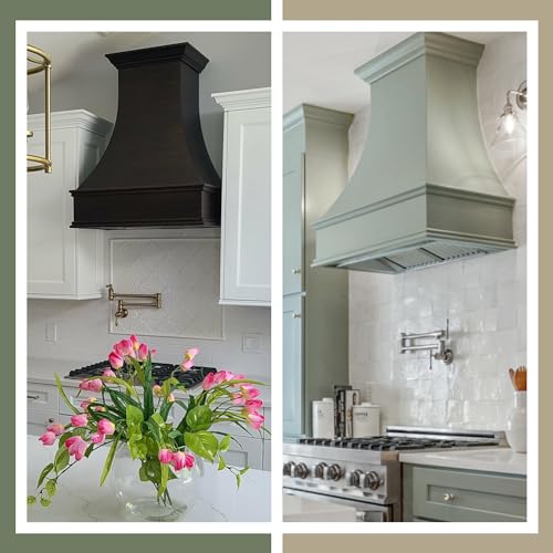 Black Curved Front Wood Range Hood Cover L878