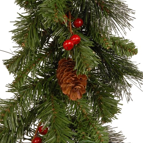 9 ft Pre-Lit Artificial Christmas Garland with 50 Warm White LED Lights O960460