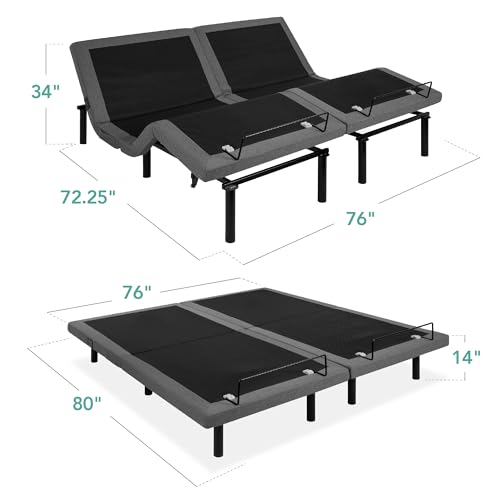 Ergonomic Twin XL Size Adjustable Bed with Wireless Remote Control F996