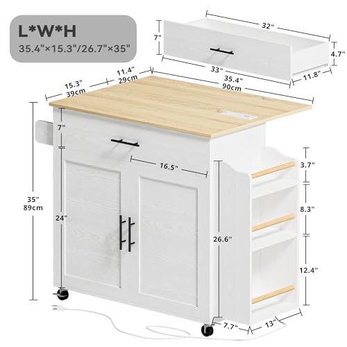 Black Rolling Kitchen Island with Storage and Drop Leaf O127450