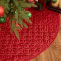 36 Inch Red Gold Velvet Christmas Tree Skirt S93808